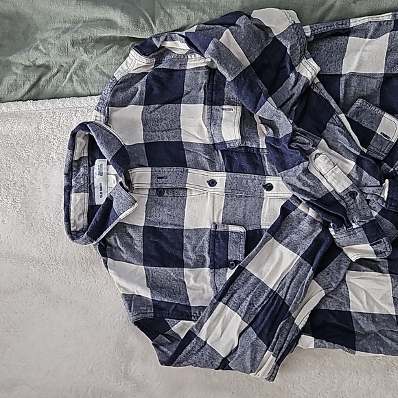 Old Navy Blue Flannel with Flex, Men's L - Picture 2 of 3
